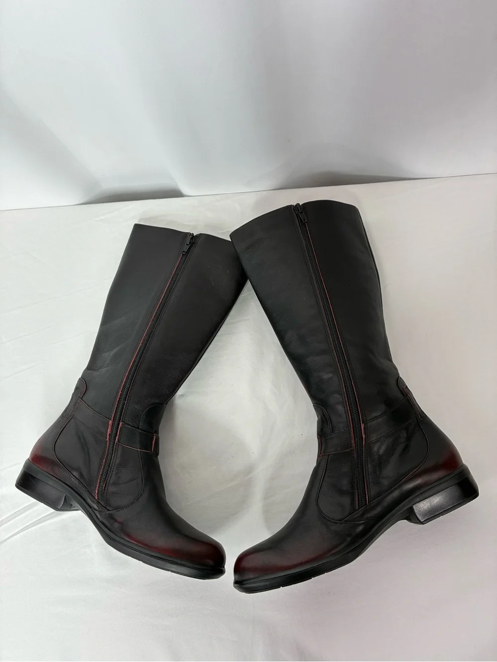 NAOT Leather Knee High Boots EU 37 US 6.5-7 Brown Riding Comfort Zip Boots